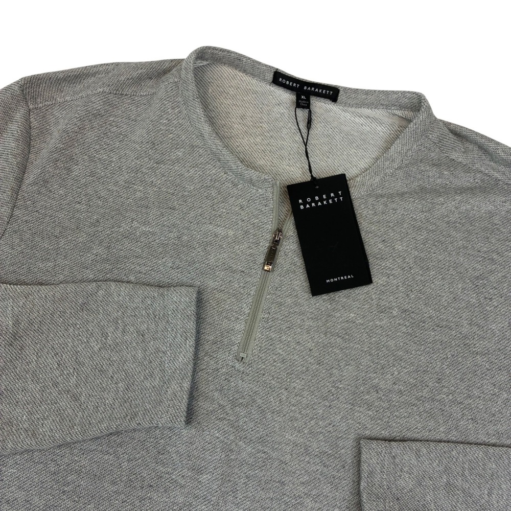 Robert Barakett Henley Mens XL Grey Skylake Zip Long Sleeve Textured NEW